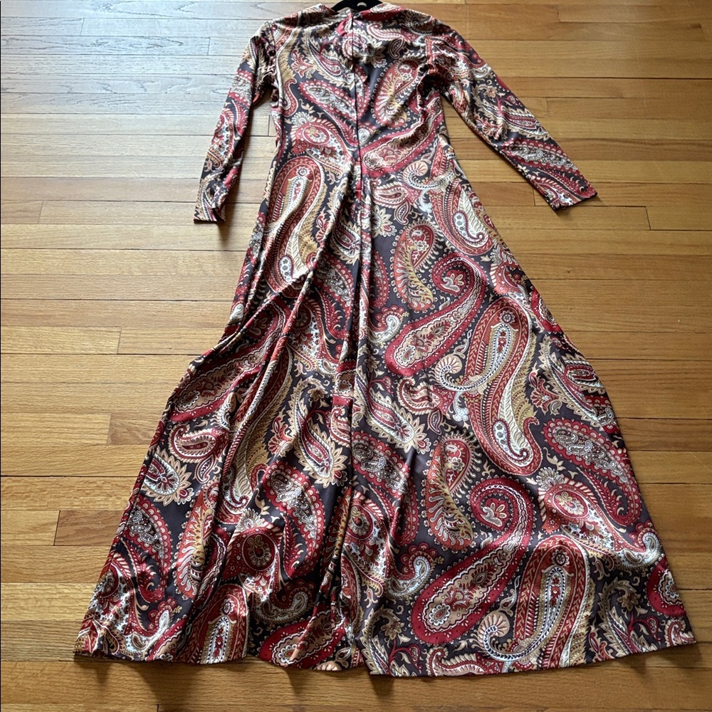 vintage Avon paisley long sleeve maxi dress - Picture 6 of 6